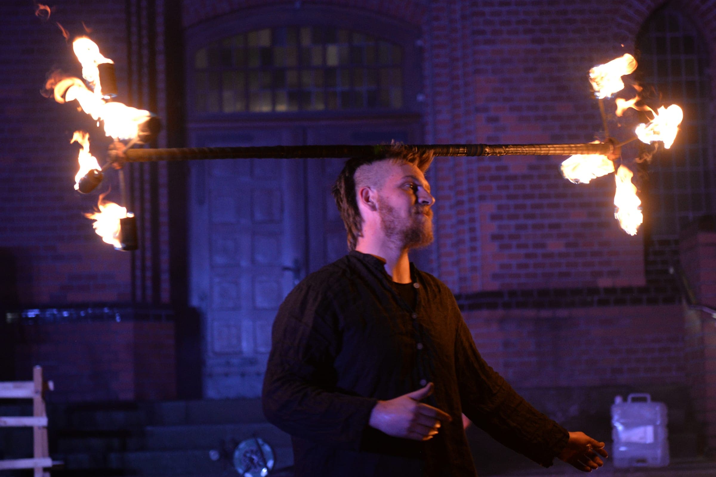 Feuershow-Auftritt in Altendorf